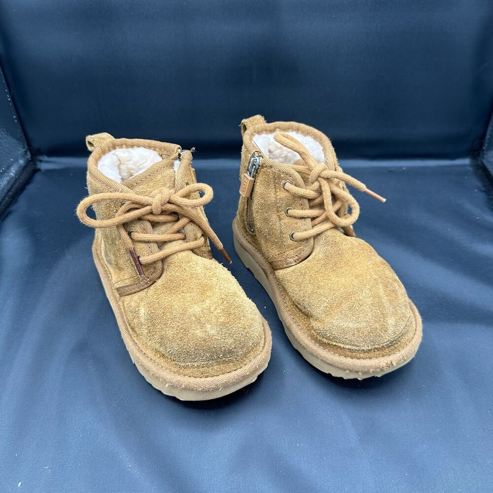 UGG Childrens Brown Chestnut Boots Size 11 US Zipper and Tie